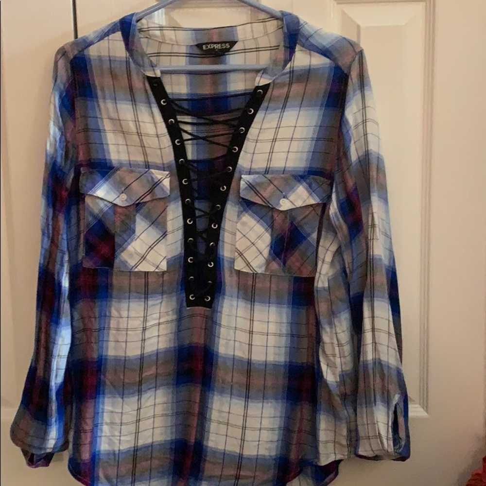 Express plaid blouse